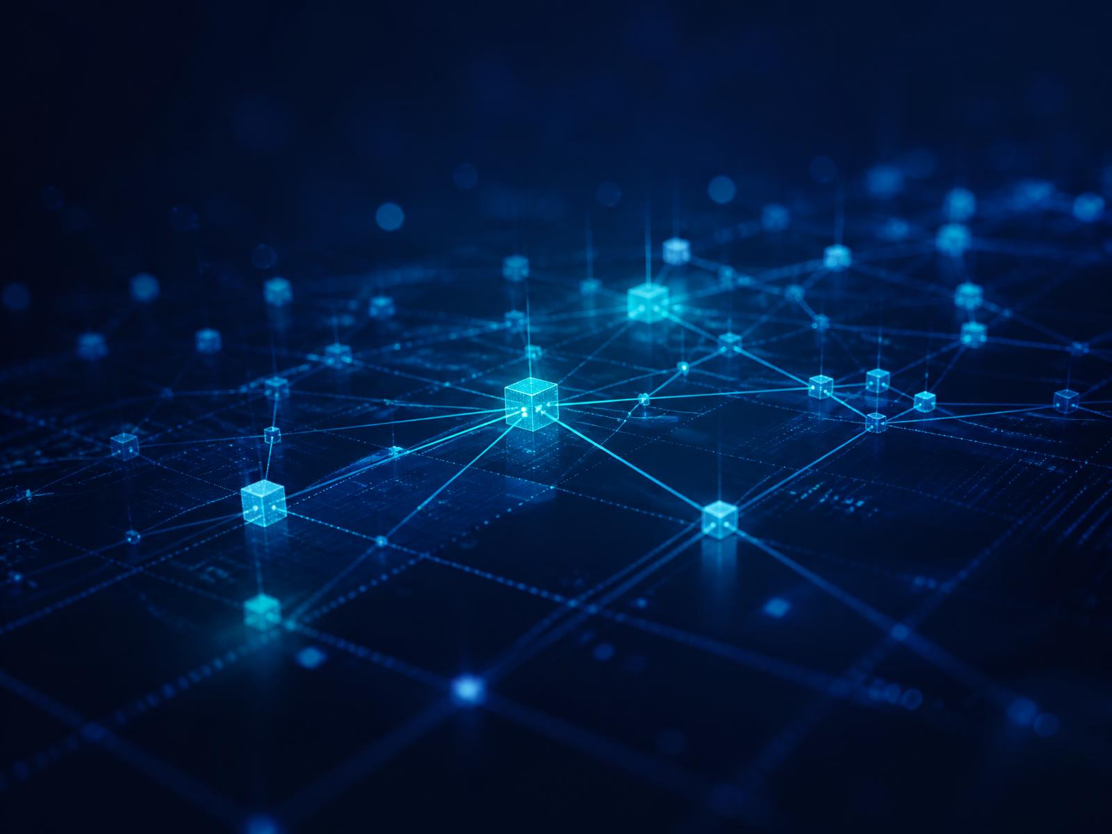 Abstract network of connected data nodes